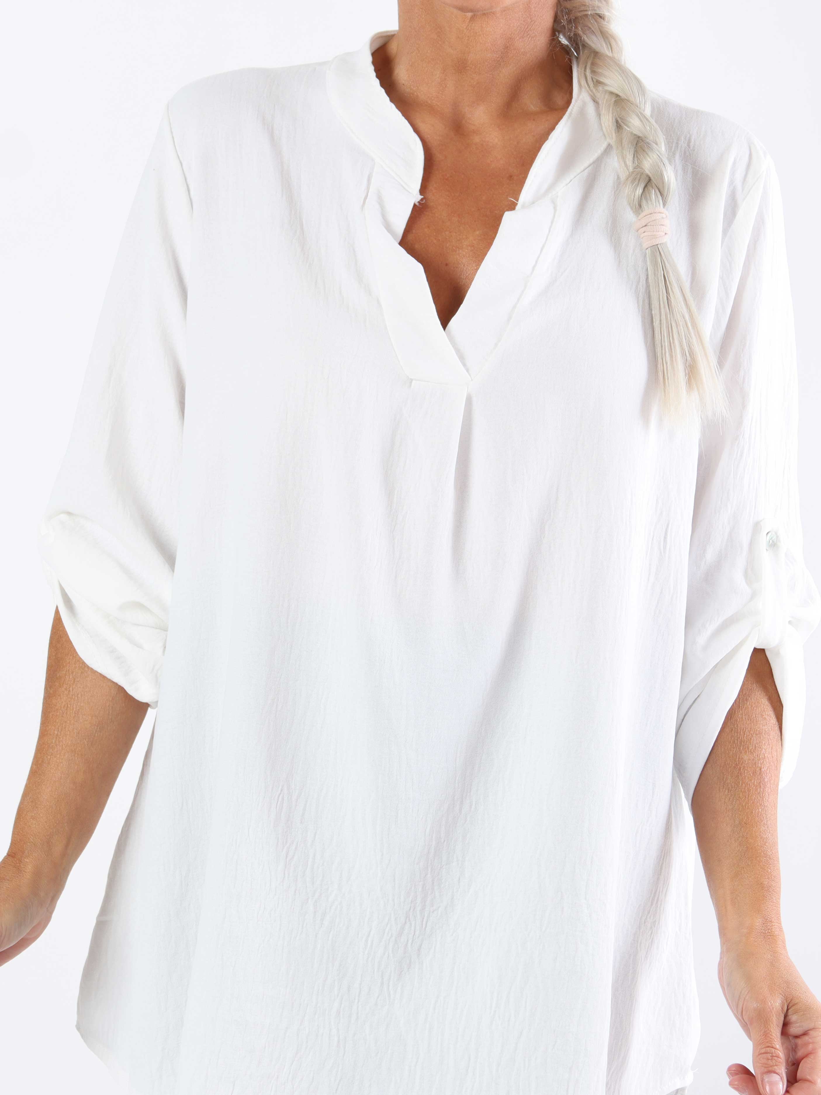 Vanesa Plain - Ensfarvet plus size tunika i viskose (bestseller)